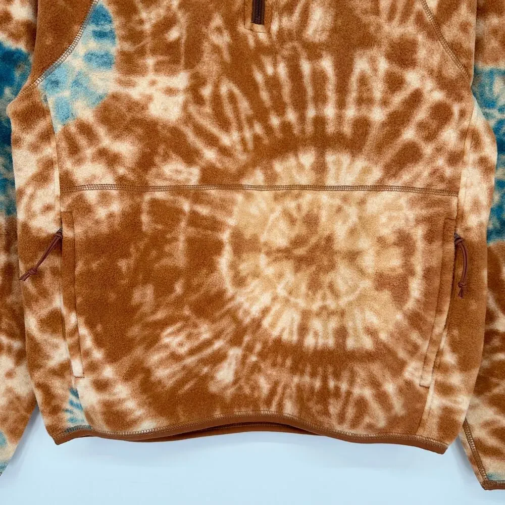 J. Crew Micro Fleece Half Zip Pullover Tie Dye Sweatshirt Jacket AT998 NWT